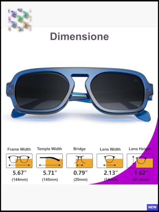 Flat Top Square Retro Sunglasses TR90 Frame UV400 Protection Unisex Large main image 6